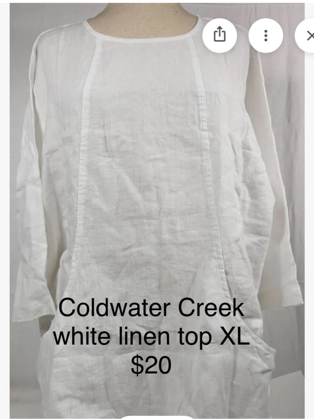Coldwater Creek White Linen Tunic